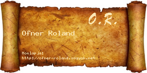 Ofner Roland névjegykártya
